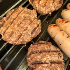 A picture of Homemade burgers.