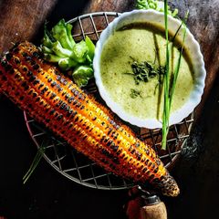A picture of Cream of Broccoli soup.