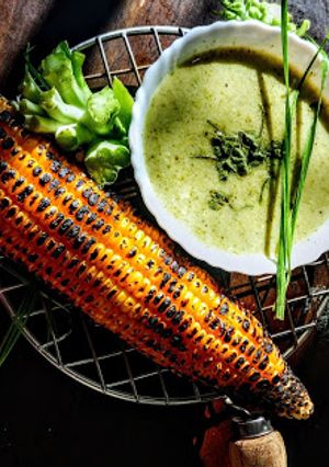 A picture of Cream of Broccoli soup.