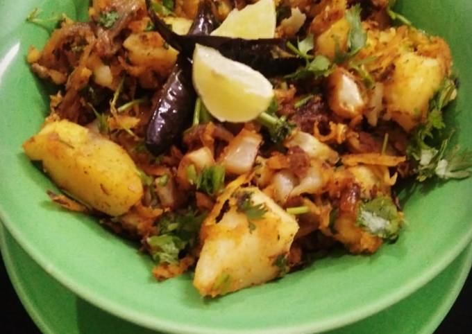 Gujarati Cabbage with coconut & potato