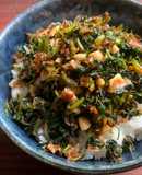 Stir-fried Coriander & Katsuobushi (Bonito Flakes)