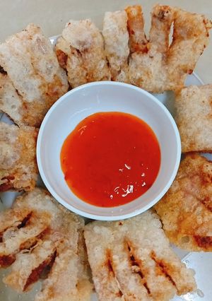 Hình của món Bánh tráng cuộn thịt chiên giòn.