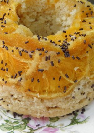 Una foto de Budín invertido de naranja