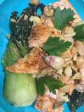 Monkfish and Salmon with Bok Choy