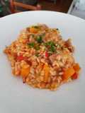 Arroz con calabaza y setas shiitake