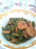#10. Tumis Kacang Panjang Baso Pedasss