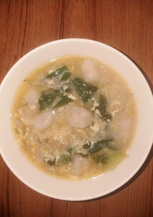 Foto resep Sup cilok campur touge dan sawi daging