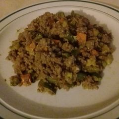 A picture of Mince with baby marrow.
