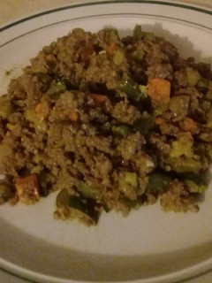A picture of Mince with baby marrow.