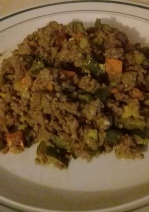 A picture of Mince with baby marrow.