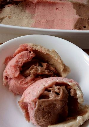 A picture of Vickys Quick Neopolitian Ice Cream (Banana Based) GF DF EF SF NF.