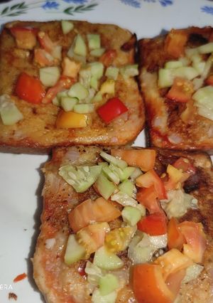 A picture of Potato Bread Veggie Topping TOAST.