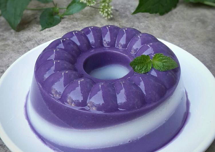 Resep Puding ubi ungu Anti Gagal