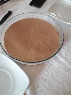 Una foto de Tarta de flan de chocolate