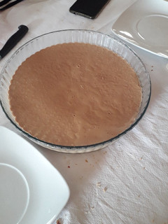 Una foto de Tarta de flan de chocolate