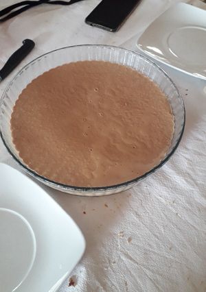 Una foto de Tarta de flan de chocolate