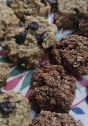 Una foto de Galletas veganas de avena con arándanos y con kinotos