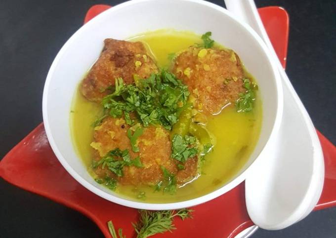 Recipe: Appetizing Dal bonda with soup