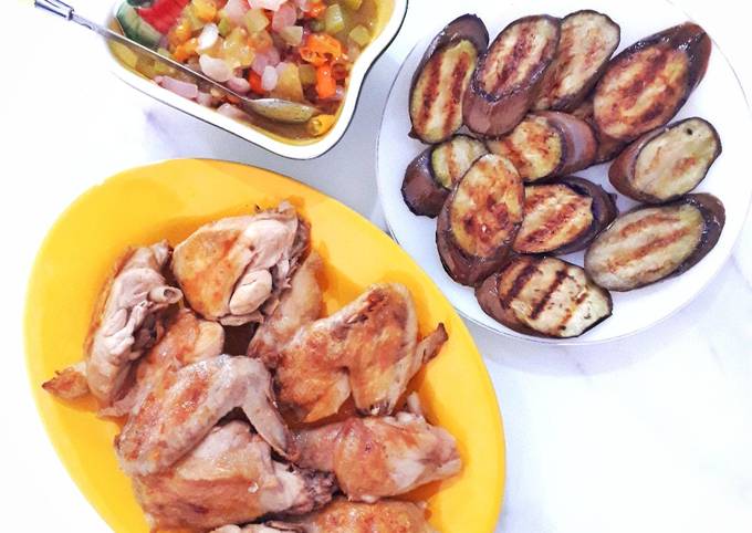 Cara Membuat Ayam Garam Panggang Teflon + sambal dabu dabu Menu Enak Dan Mudah Dibuat