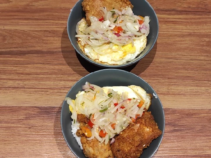 Cara Gampang Membuat Resep Rice Bowl Ayam Crispy Telor Ceplok Sambal Matah yang Lezat Anti Ribet, Lezat