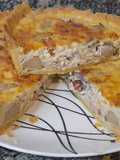 Quiche de Champiñones, cebolla de verdeo, panceta y jamón