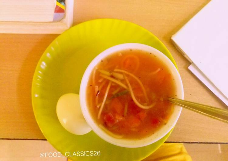 How to Make Homemade Noodle tomato soup