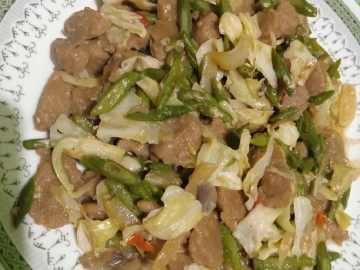 Cara Mudah Membuat Resep Kacang panjang tumis dan pentol yang  Bikin Ketagihan Anti Ribet, Bikin Ngiler