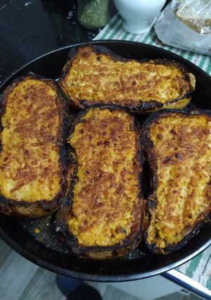 Una foto de Zapallo calabaza relleno de verduras