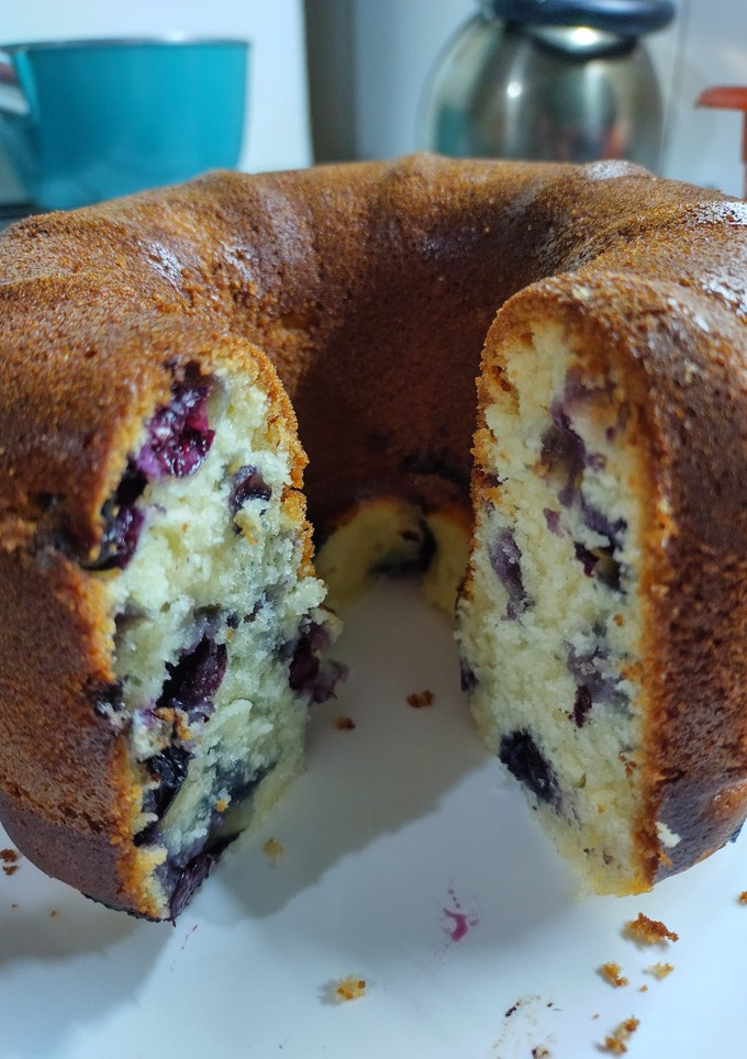 Una foto de Budín de Arándanos esponjoso