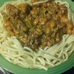 A picture of Macaroni and mince.