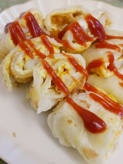 傳統味早餐「粉漿蛋餅」QQ麵皮好好吃！! 的食譜成品照片