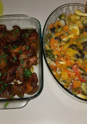 Una foto de Pollo con jengibre y miel