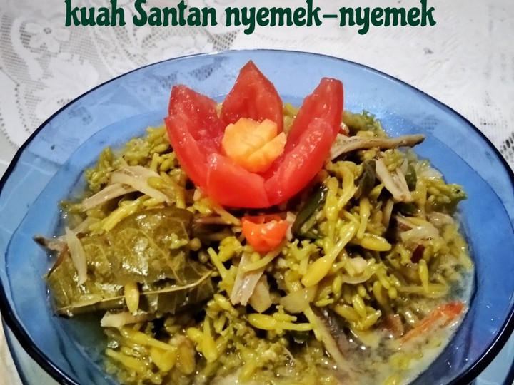 Resep *Bunga Pepaya Teri*Kuah Santan nyemek-nyemek yang Menggugah Selera