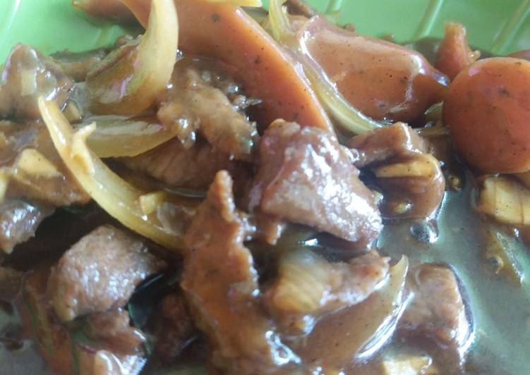 Daging dan sosis lada hitam (Ramadan 2)