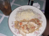Tiritas de pollo con champiñones