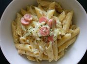 Gambar pasta penne saus carbonara