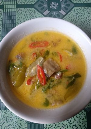 Foto resep Sayur ikan asin kuah santan