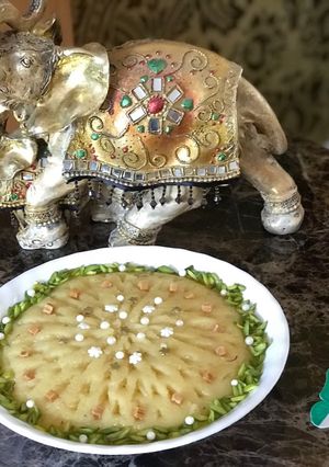 A picture of Coconut and semolina halwa#Ramadan Series# Post 8# Recipe Contest# Eid Dessert.