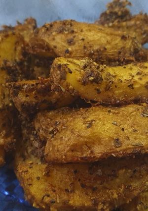 Foto resep Baked spicy potato wedges