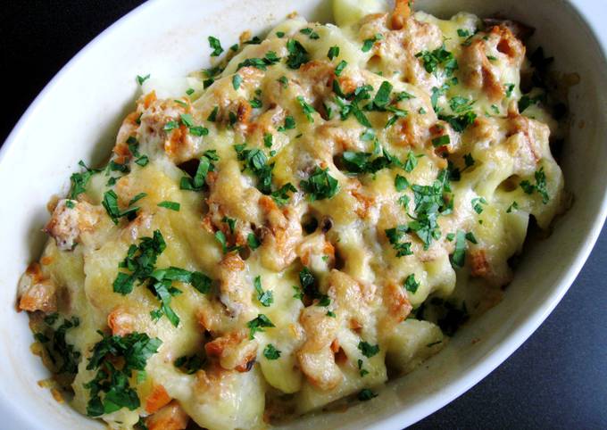 Potato & Canned Salmon Gratin