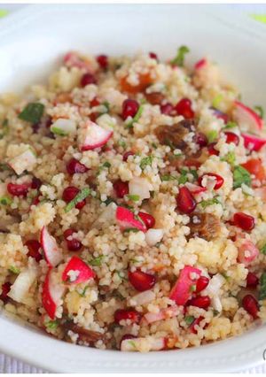 A picture of Couscous Tabbouleh with Pomegranate.