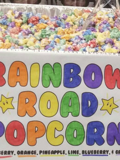 A picture of 🍓🍊🍋🍇 Fruity "Rainbow Road" Popcorn 🍇🍋🍊🍎.