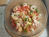 Salpicón 🍅🥒🧅 con Gambas 🍤 al Ajillo 🧄