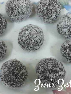 A picture of Instant Cocoa and Coconut Balls.