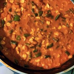 A picture of Corn Capsicum Beans Masala.