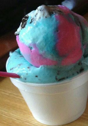 Una foto de Helado de menta con chocolate
