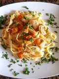 Fideos tagliatelle con champiñones. #recetariocamino