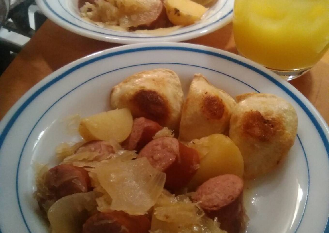 Sauerkraut and polish kielbasa