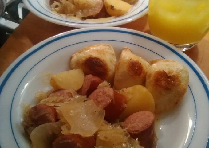 Recipe of Favorite Sauerkraut and polish kielbasa