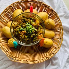 A picture of Aloo Beans in 5 minutes.
